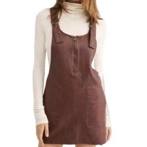 Free People Brown Pinafore Dress
